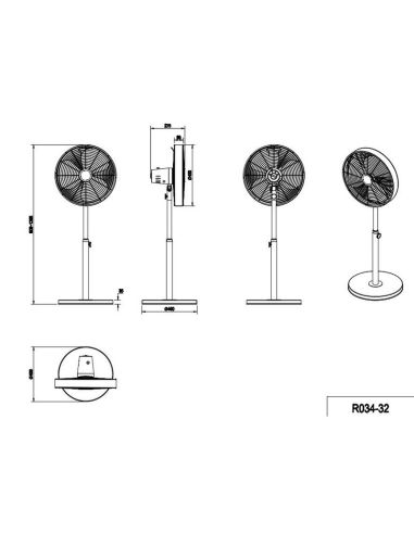 Ventilador Suelo Estilo Industrial Muy Potente VIKING Altura Ajustable | LeonLeds