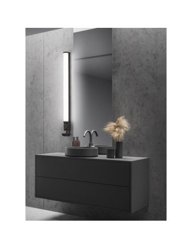 Aplique de Baño LED PIERA 80cm 16W 1650lm 3000K Cromo Interruptor IP44 | LeonLeds