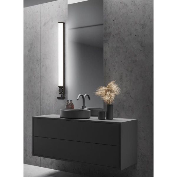 Aplique de Baño LED PIERA 80cm 16W 1650lm 3000K Cromo Interruptor IP44 | LeonLeds