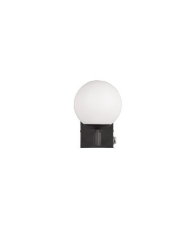 Aplique para Baño Bola Cristal KULA con Interruptor Bombilla excl. 1xE14 max. 10W IP44 Cromo | LeonLeds