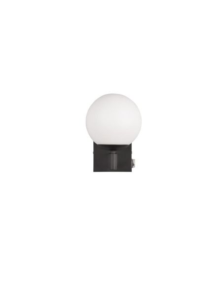 Aplique para Baño Bola Cristal KULA con Interruptor Bombilla excl. 1xE14 max. 10W IP44 Cromo | LeonLeds