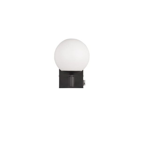Aplique para Baño Bola Cristal KULA con Interruptor Bombilla excl. 1xE14 max. 10W IP44 Cromo | LeonLeds
