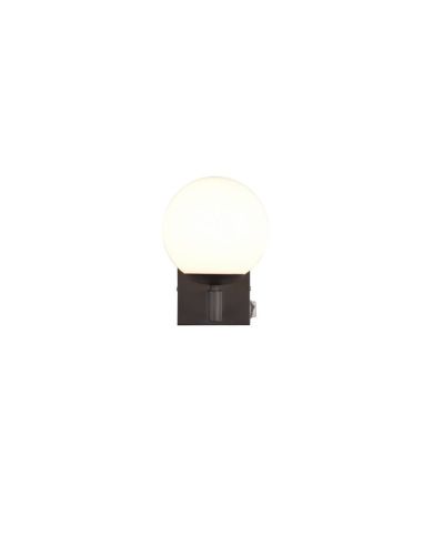 Aplique para Baño Bola Cristal KULA con Interruptor Bombilla excl. 1xE14 max. 10W IP44 Cromo | LeonLeds