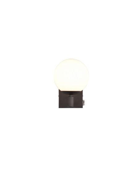 Aplique para Baño Bola Cristal KULA con Interruptor Bombilla excl. 1xE14 max. 10W IP44 Cromo | LeonLeds