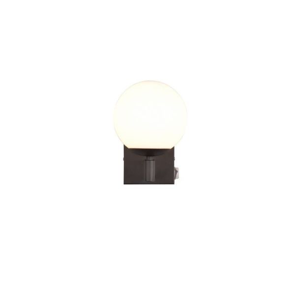 Aplique para Baño Bola Cristal KULA con Interruptor Bombilla excl. 1xE14 max. 10W IP44 Cromo | LeonLeds