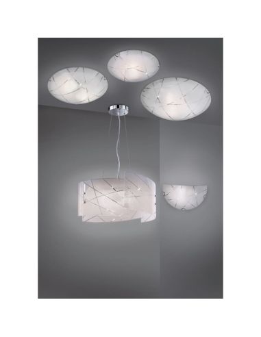 Lámpara de Techo Cristal Estilo Clásico SANDRINA Bombilla excl. 3x E27 max. 40W IP20 | LeonLeds