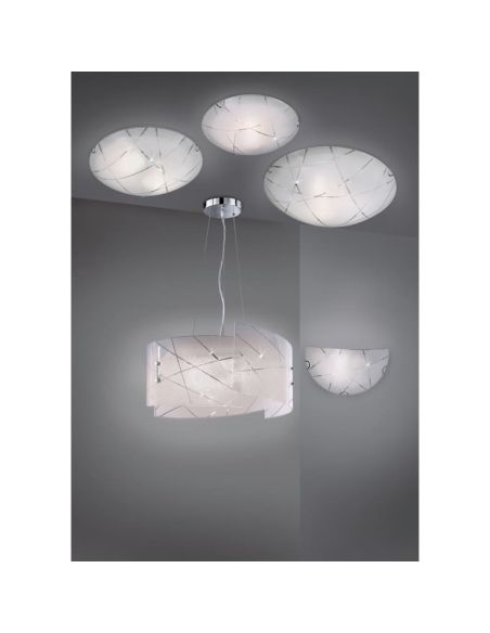 Lámpara de Techo Cristal Estilo Clásico SANDRINA Bombilla excl. 3x E27 max. 40W IP20 | LeonLeds