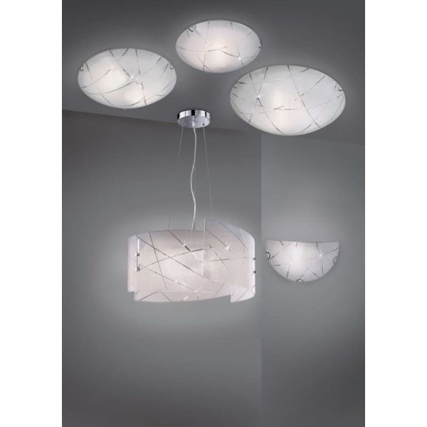 Lámpara de Techo Cristal Estilo Clásico SANDRINA Bombilla excl. 3x E27 max. 40W IP20 | LeonLeds