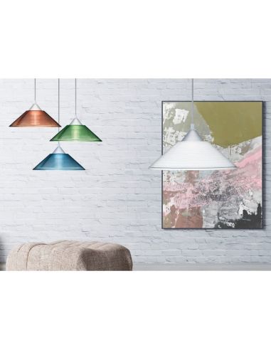 Lámpara de Techo Vidrio Estriado DIEGO Altura Ajustable Bombilla excl. 1x E27 max. 40W IP20 | LeonLeds