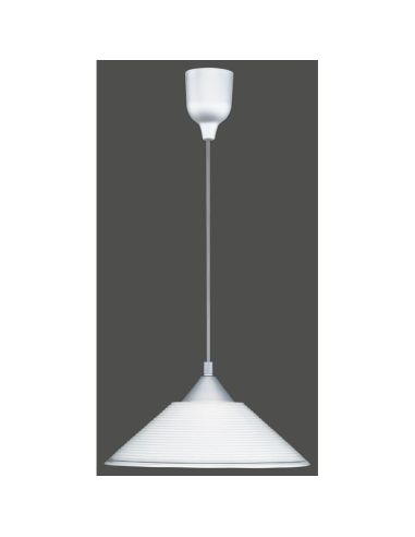 Lámpara de Techo Vidrio Estriado DIEGO Altura Ajustable Bombilla excl. 1x E27 max. 40W IP20 | LeonLeds