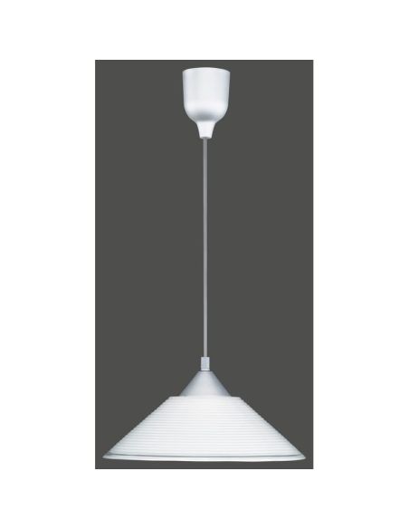Lámpara de Techo Vidrio Estriado DIEGO Altura Ajustable Bombilla excl. 1x E27 max. 40W IP20 | LeonLeds