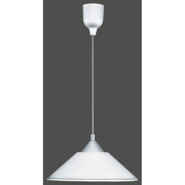 Lámpara de Techo Vidrio Estriado DIEGO Altura Ajustable Bombilla excl. 1x E27 max. 40W IP20 | LeonLeds