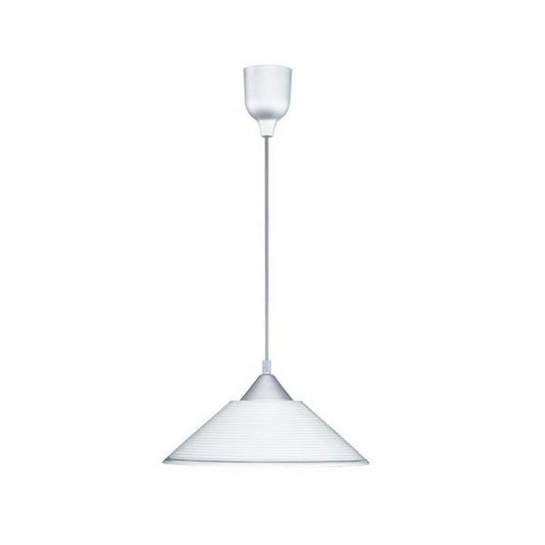 Lámpara de Techo Vidrio Estriado DIEGO Altura Ajustable Bombilla excl. 1x E27 max. 40W IP20 | LeonLeds