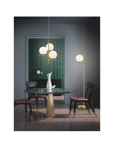 Abajur de esferas de vidro PURE lâmpada de teto excl. 3x E14 máx. 28W | LeonLeds