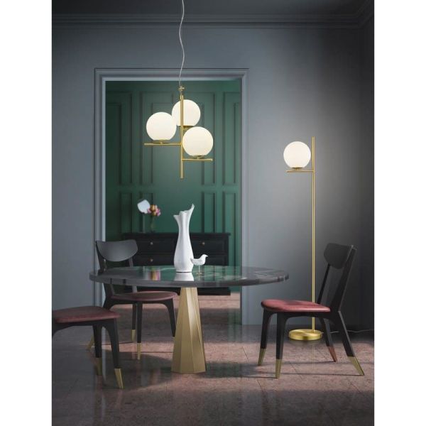 Abajur de esferas de vidro PURE lâmpada de teto excl. 3x E14 máx. 28W | LeonLeds