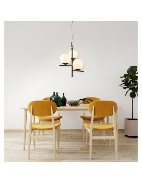 Lámpara de Techo Bolas Tulipa Vidrio PURE Bombilla excl. 3x E14 max. 28W | LeonLeds