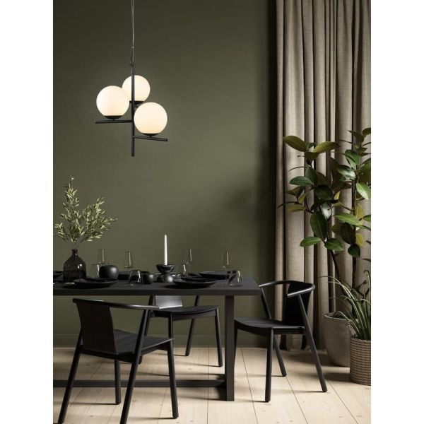 Abajur de esferas de vidro PURE lâmpada de teto excl. 3x E14 máx. 28W | LeonLeds