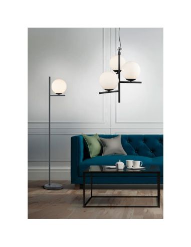Abajur de esferas de vidro PURE lâmpada de teto excl. 3x E14 máx. 28W | LeonLeds