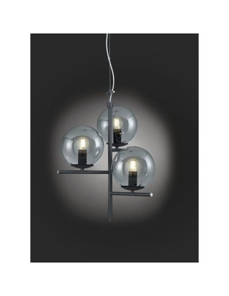 Abajur de esferas de vidro PURE lâmpada de teto excl. 3x E14 máx. 28W | LeonLeds