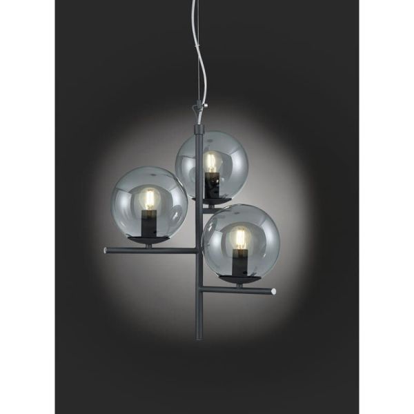 PURE Boules de Verre Abat-Jour Plafonnier Ampoule excl. 3x E14 maximum. 28W | LéonLeds