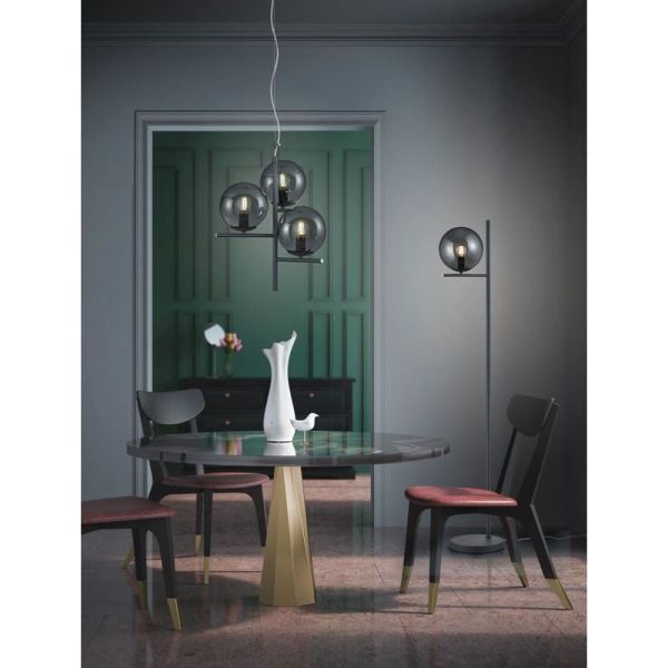 Abajur de esferas de vidro PURE lâmpada de teto excl. 3x E14 máx. 28W | LeonLeds
