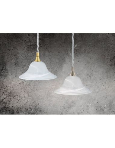 Lámpara de Techo VIOLA Vidrio Mate Bombilla excl. 1x E27 max. 40W Cuerpo Bronce o Níquel | LeonLeds