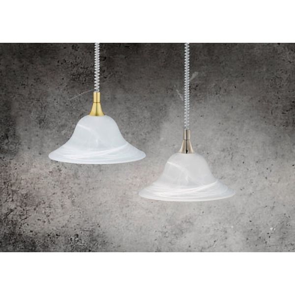 Lámpara de Techo VIOLA Vidrio Mate Bombilla excl. 1x E27 max. 40W Cuerpo Bronce o Níquel | LeonLeds