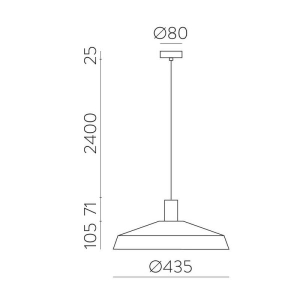 Lámpara de Techo Colgante EVELYN Ø45cm Blanco/Negro con Kit Blanco/Negro E27 15W