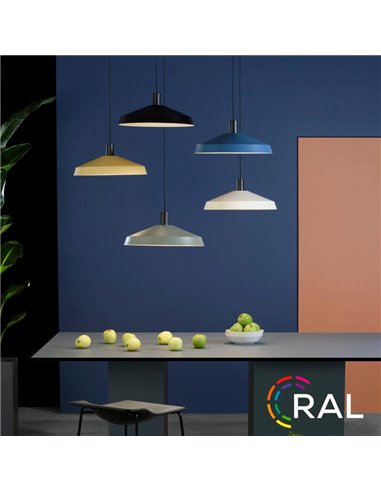 Lámpara de Techo Colgante EVELYN Ø45cm Blanco/Negro con Kit Blanco/Negro E27 15W