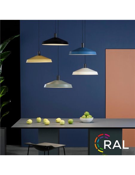 Lámpara de Techo Colgante EVELYN Ø45cm Blanco/Negro con Kit Blanco/Negro E27 15W