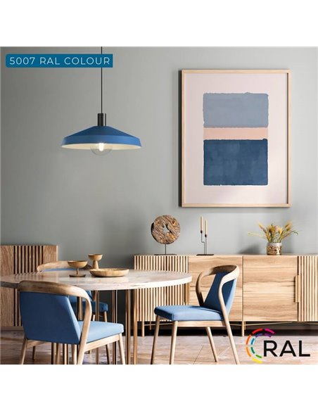 Lámpara de Techo Colgante EVELYN Ø45cm Blanco/Negro con Kit Blanco/Negro E27 15W