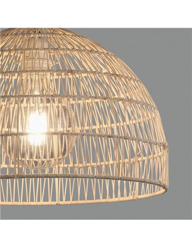 Lámpara Colgante EVENS Ø40cm de Ratán Natural, Kit Blanco/Negro E27 15W