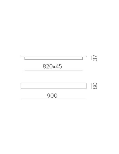 Applique murale LED FOSCA aluminium 30W 2600lm 90cm de long Blanc/Noir/Or 2700K-3000K avec interrupteur à glissière