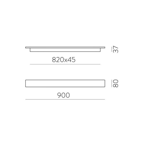 Aplique LED de Pared FOSCA de aluminio 30W 2600lm 90cm de largo Blanco/Negro/Oro 2700K-3000K con Interruptor deslizante