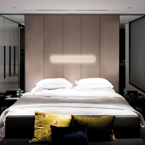 Aplique LED com purificador de ar FOSCA AIR CLEANER 30W 3000K 1700Lm + T5 UV-C branco/preto com controle remoto 90cm