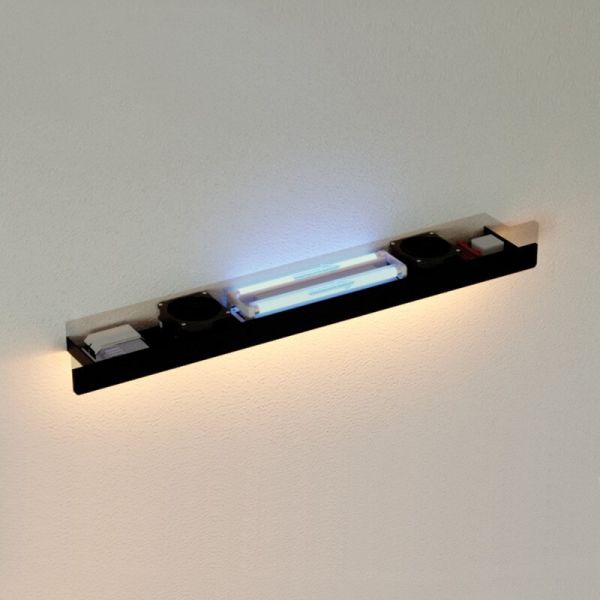 Aplique LED con purificador de Aire FOSCA AIR CLEANER 30W 3000K 1700Lm + T5 UV-C blanco/negro con mando a distancia 90cm