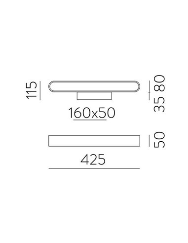 Aplique de Pared LED gala 43cm blanco/negro/oro 20W 2430lm, 2700K-3000K con Interruptor deslizante