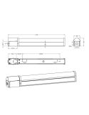 Aplique Espejo Baño Interruptor LED PIERA 41cm 3000K Negro | LeonLeds