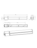 Aplique Baño LED PIERA Interruptor 80cm 1650lm 3000K Cromo IP44 | LeonLeds