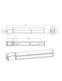 Aplique de Baño LED PIERA 80cm 16W 1650lm 3000K Cromo Interruptor IP44 | LeonLeds