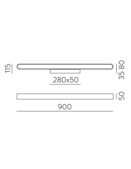 Aplique LED arredondado GALA 90cm branco/preto/dourado 43W 5190lm, 2700K-3000K com interruptor deslizante