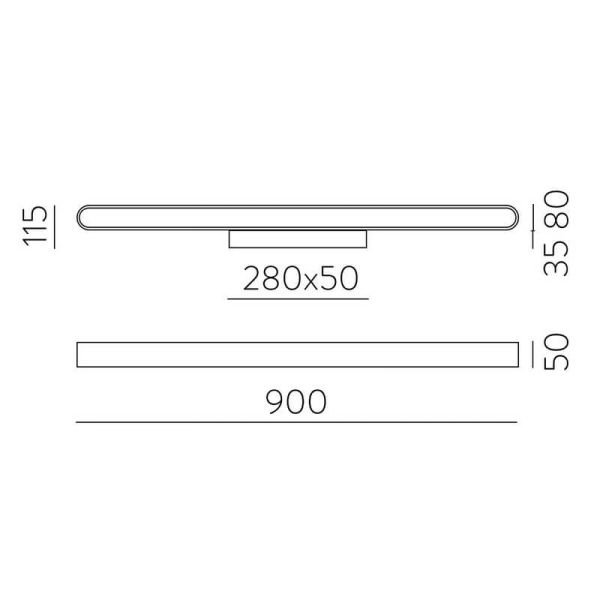 Aplique LED arredondado GALA 90cm branco/preto/dourado 43W 5190lm, 2700K-3000K com interruptor deslizante