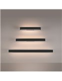 Aplique de Pared LED redondeado GALA 90cm blanco/negro/oro 43W 5190lm, 2700K-3000K con Interruptor deslizante