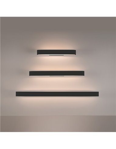 Applique murale LED arrondie GALA 90cm blanc/noir/or 43W 5190lm, 2700K-3000K avec interrupteur coulissant