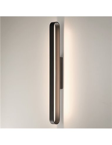 Aplique de Pared LED redondeado GALA 90cm blanco/negro/oro 43W 5190lm, 2700K-3000K con Interruptor deslizante