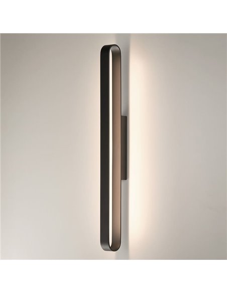 Aplique de Pared LED redondeado GALA 90cm blanco/negro/oro 43W 5190lm, 2700K-3000K con Interruptor deslizante