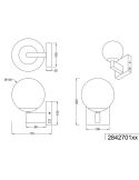 Aplique para Baño Bola Cristal KULA con Interruptor Bombilla excl. 1xE14 max. 10W IP44 Cromo | LeonLeds
