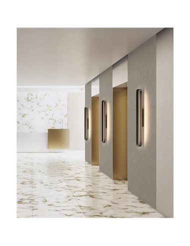 Aplique de Pared LED redondeado GALA 90cm blanco/negro/oro 43W 5190lm, 2700K-3000K con Interruptor deslizante