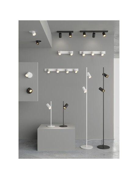 Regleta de Techo 3 Focos LED Orientables GINA GU10 3x8W blanco/negro