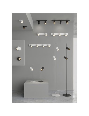 Faixa de Teto 4 Focos Ajustáveis GINA LED GU10 4x8W branco/preto